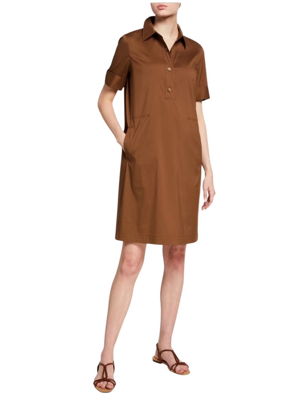 Lafayette 148 New York Conroy Classic Stretch Cotton Shirtdress Size Small